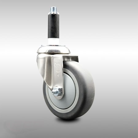 Service Caster 4 Inch 316SS Thermoplastic Rubber Wheel Swivel 3/4 Inch Expanding Stem Caster SCC-SS316EX20S414-TPRB-34
